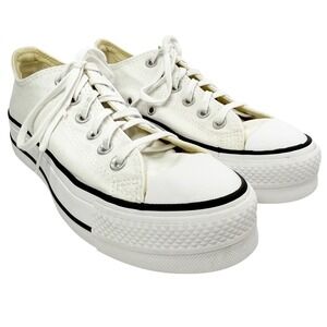 Converse Chuck Taylor All Star Lift Platform Wht Canvas Low Top Sneakers Wmn 5.5